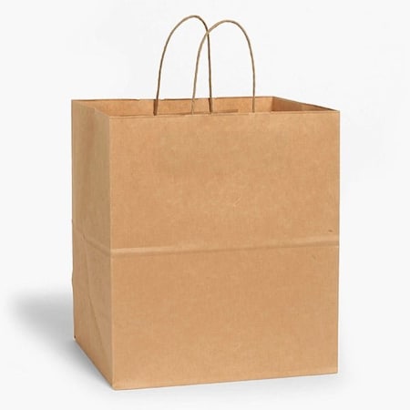 Nashville Wraps Natural Brown Kraft Shopping Bags, Filly 13x7x13in, 100PK FILKRH