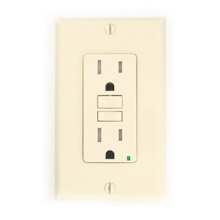 Leviton Self-Test GFCI Receptacle, Tamper Resistant Duplex, 15 Amp, 125 Volt, 5-15R NEMA GFTR1-T