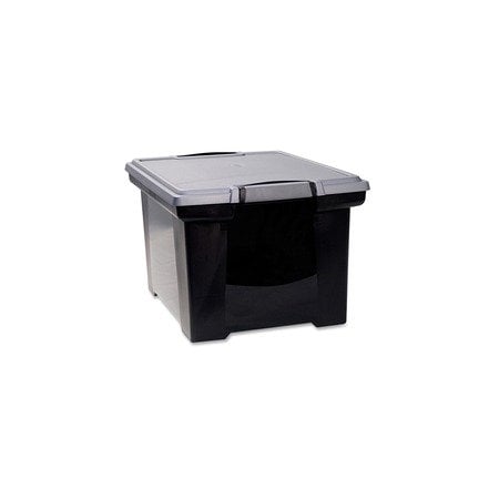 Storex File Box, Black; Silver, 10.88" H 61543U01C