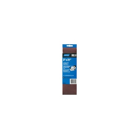 Norton Abrasives Metalite Series Sanding Belt, 3 in W, 18 in L, 80 Grit, Medium, Aluminum Oxide Abrasive Pair 07660702245