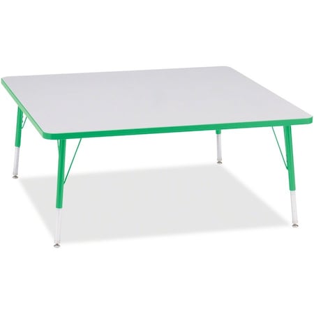 Jonti-Craft Berries Square Activity Table, 48 in. x 48 in., E-height, Freckled Gray/Green/Gray 6418JCE119