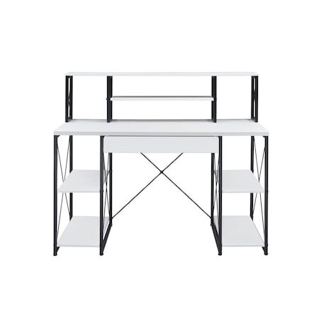 Homeroots 47" White and Black Computer Desk 491450