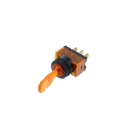 Switch Components Wedge Toggle, 3P SPST OFF-ON, Amber Bulb TE1-1A-DC-1-AL