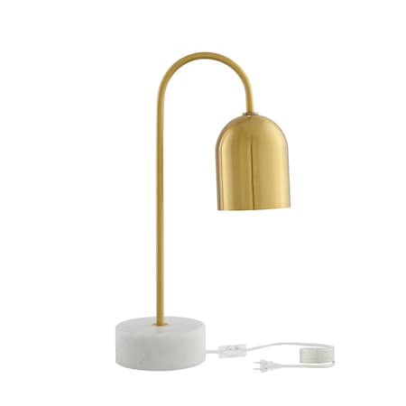 Homeroots 21" Brass Iron Desk Table Lamp With Brass Bell Shade 530919