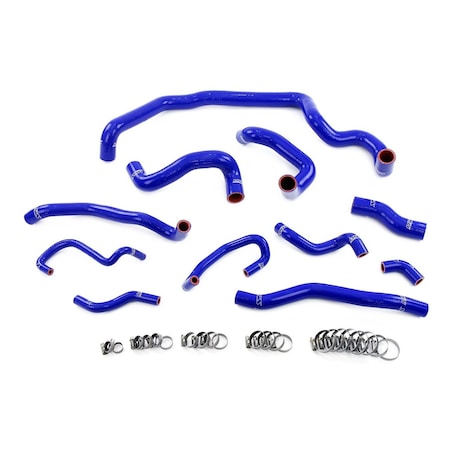 Hps Performance Reinforced Silicone Radiator, Heater, Water Pump, and Expansion Tank Coolant Hose Kit, Blue,  57-1995-BLUE