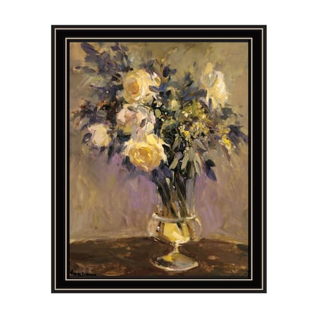 Homeroots Evening Vase Black Framed Print Wall Art 530148