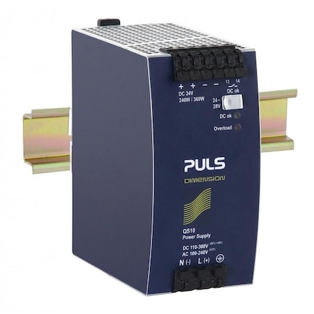 Puls Din Rail Power Supplies for 1-Phase System, 24V, 10A, Enhanced DC Input QS10.241-D1