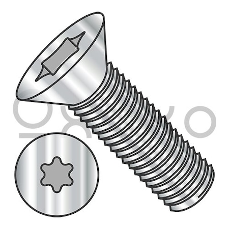 10-24X1/2 6 Lobe Flat Machine Screw Fully Threaded 18 8 Stainless Steel, 5000PK