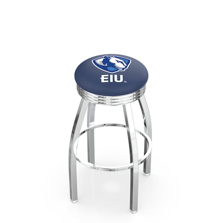 Holland Bar Stool Co 25" Chrome Eastern Illinois Swivel Bar Stool, Accent Ring L8C3C25EastIL