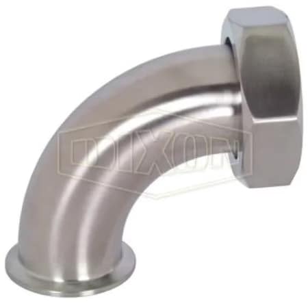 Dixon 90Deg Elbow with Hex Nut, 3 in, Clamp x Plain Beveled Seat, 304 SS, Domestic B2FMP-14-G300
