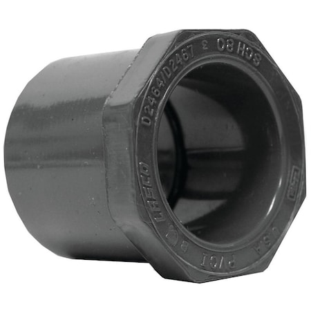 Genova LASCO 837209BC Reducing Bushing, 112 x 12 in, Spigot x Slip, PVC, SCH 80 Schedule 837209-BC