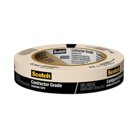 Scotch Commercial-Grade Masking Tape for Production Painting, 3in Core, 0.94in x 60 yds, Natural 2020-1A-BK