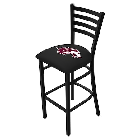 Holland Bar Stool Co 25" Blk Wrinkle Southern Illinois Stationary Counter Stool, Ladder Back L00425SouIll