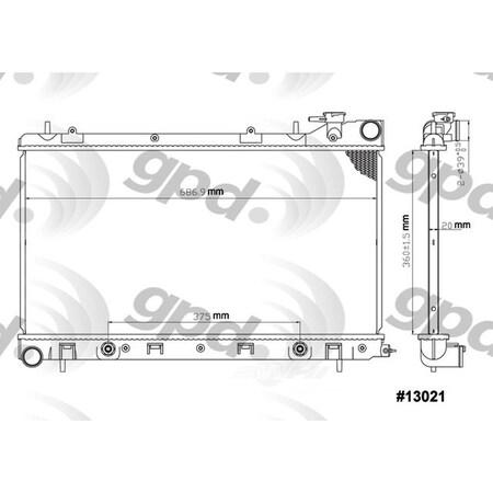 Global Parts Distributors Radiator 13021C
