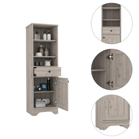 Homeroots 17" White Wood Freestanding Single Door Bathroom Vanity 478252