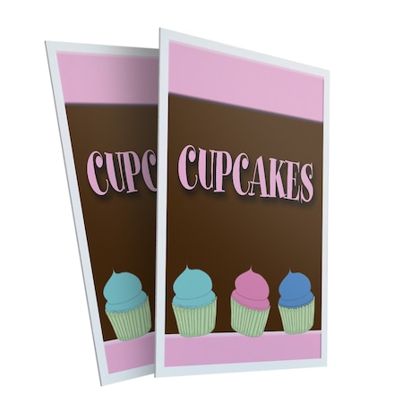 Signmission Cupcakes, Plastic Signs Only 24 Inch x 36 Inch, Corrugated Plastic, 2PK CSB-2436-2PACK-Cupcakes