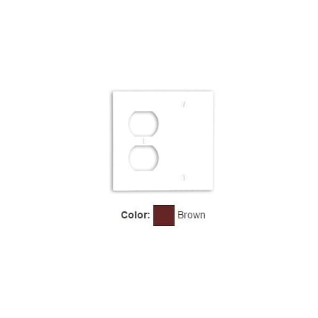 Leviton Combination Wallplate, Standard Size, Gang 2, Brown 85008