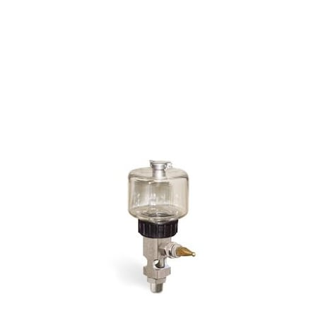 Oil-Rite 5 oz Capacity Single Feed Manual Lubricator w/Polycarbonate Reservoir - 1/4in. Male NPT, Pipe Mount B1681-0052B11W