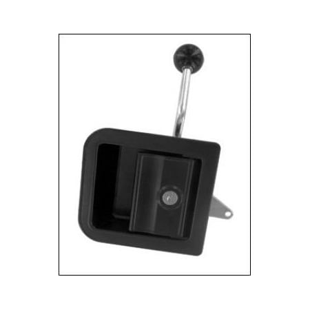 Trimark Surface mounted exterior push button handle, non-handed, grey, reversible bit keyed alike 11306-12