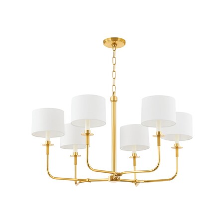 Hudson Valley Lighting Paramus 6 Light Chandelier 36 In. Aged Brass 9136-AGB