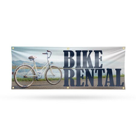 Signmission Bike Rental, 24 Inch x 72 Inch, Vinyl Banner B-72-30486