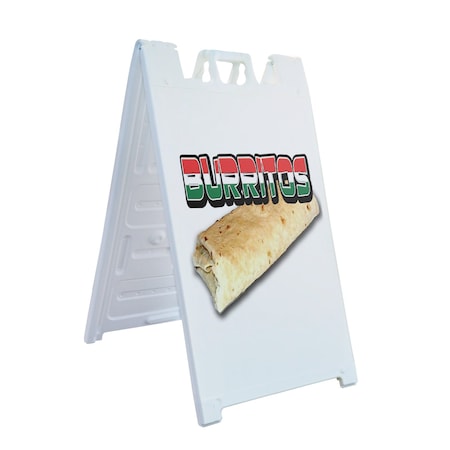 Signmission Burritos, A-Frame & 2 Decals Installed, Heavy-Duty Plastic Frame SBHD-D-2436-Burritos