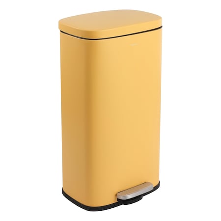 Happimess Curtis 8-Gallon Step-Open Trash Can, Daffodil Yellow HPM1011L