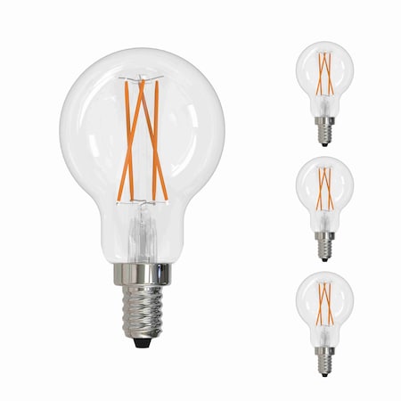 Bulbrite LED Filament, 4 Watt Dimmable A15 Light Bulb, Clear Glass Finish, E12 Base, 2700K 400 Lumens, 4PK 862053