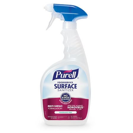 Purell Foodservice Surface Sanitizer, Trigger Spray Bottle, 32 oz Container Size, Ready to Use, 6 PK 3341-06