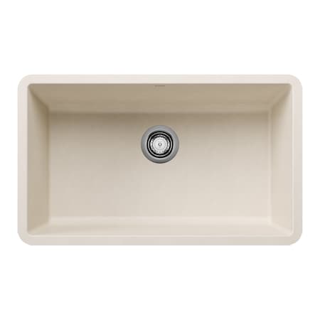 Blanco Precis SILGRANIT 30in Single Bowl Undermount Kitchen Sink - Soft White 443083
