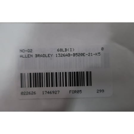 Allen Bradley Allen Bradley 1326Ab-B520E-21-K5 Servo Motor 2.85Kw 3000Rpm 115Lb-In 1326AB-B520E-21-K5