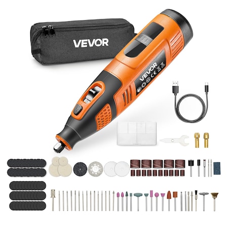 Vevor 119-Piece Cordless Rotary Tool Kit DC12V 28 Adjustable Speed 5000-32000RPM, 119PK S0J-FE18-10