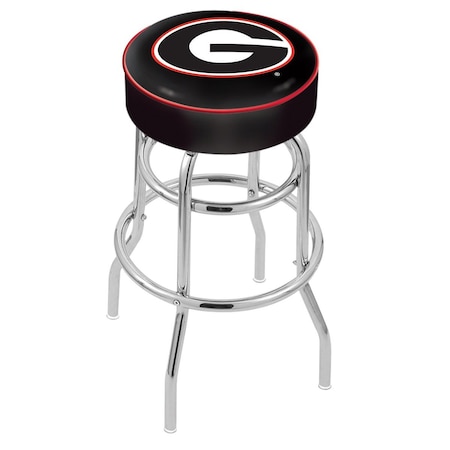 Holland Bar Stool Co 25" Georgia "G" Cushion Seat, 2-Ring Chrome Swivel Bar Stool L7C125GA-G