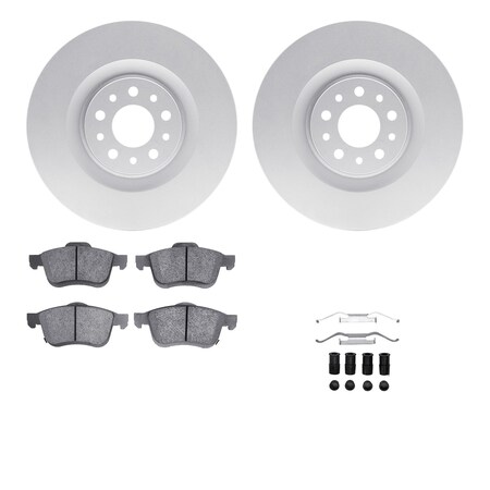 Dynamic Friction Co DFC GEOSPEC Coated Rotors with 5000 Brake Pads - Ceramic and Hardware 4512-07012