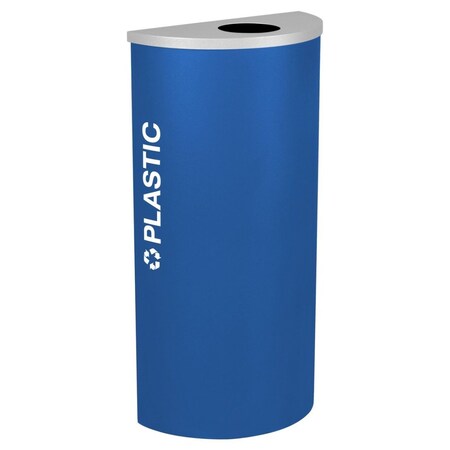 Ex-Cell Kaiser Kaleidoscope 8 Gallon Half Round Recycle Bin for Plastic, Royal Blue Texture RC-KDHR-PL RYX