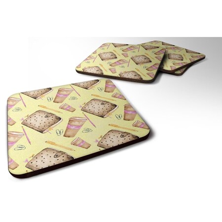 Carolines Treasures Watercolor Coffee and Journal Foam Coaster, Set of 4 BB7537FC