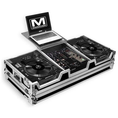 Marathon Flight Road Case Case Coffin Holds 2 X Large Format CD Players: Denon Sc3900 + 10-in MA-SC390010WLT