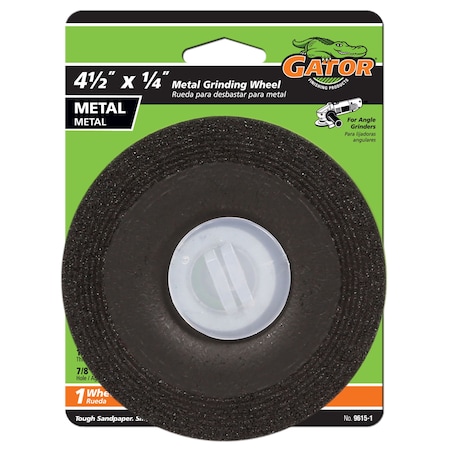 Gator Finishing 4.5 in. X 1/4 in. Grinding Wheel, Metal 9615