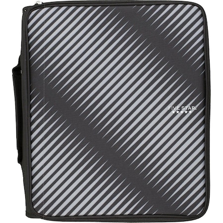 Mead Products 2 in. 3 Rings Zipper Binder, Black & Gray 72536