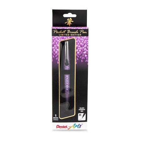 Pentel Limited Edition Pocket Brush Pen with 2 Black Refills, Wisteria Wrap GFKP3J1BPA