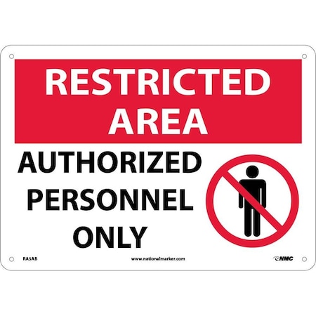 Nmc Restricted Area Authorized Personnel Only Sign, RA5AB RA5AB