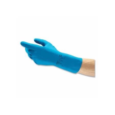 Alphatec Unsupported Light-Duty Natural Rubber Latex Gloves, 8, Unlined, Blue, 12PK 012-120018