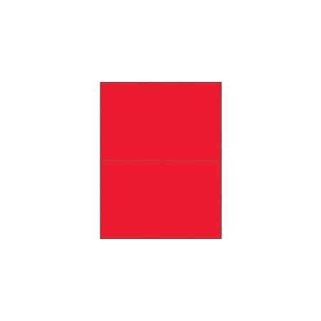 Bubblefast 8 1/2 x 5 1/2'' Fluorescent Red Rectangle Laser Labels-2 Labels per Sheet BFLL184RD