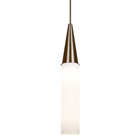 Besa Lighting Besa Metro 16 Pendant, Opal Matte, Bronze Finish, 1x 60W MAX E26 Base 1JT-METRO16-BR