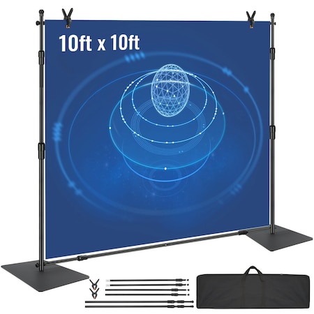 Vevor 10 x 8 ft Backdrop Banner Stand Adjustable Height and Width for Trade Show Photo ZSJ-10x8