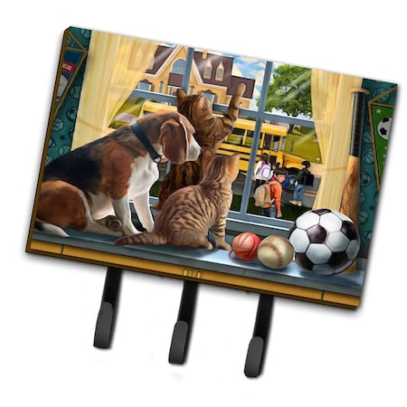 Carolines Treasures 6 x 2 x 9 in. Beagle, Cats Back to School Leash or Key Holder PTW2074TH68