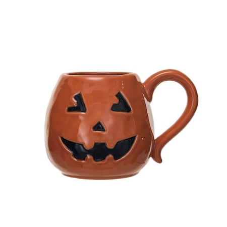 Creative Co-Op 6 in. Jack-O-Lantern Mug Halloween Decor HX1894