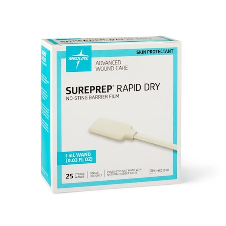 Medline SurePrep Rapid-Dry No-Sting Barrier Film, 1 mL Wand, 100PK MSC1610