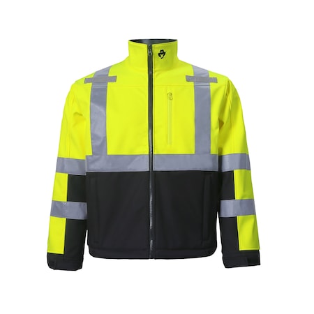 2W International High Viz Softshell Jacket, 3X-Large, Lime, Class 3 SHL35C-3 2XL