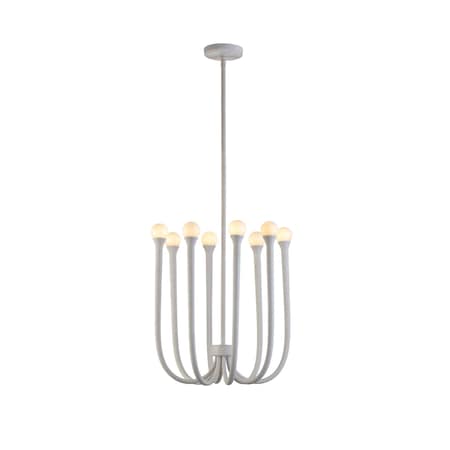 Vidalite Breeze 8-Light Matte White Chandelier, Textured Pendant Chandelier, Included LED Bulbs CE1013106